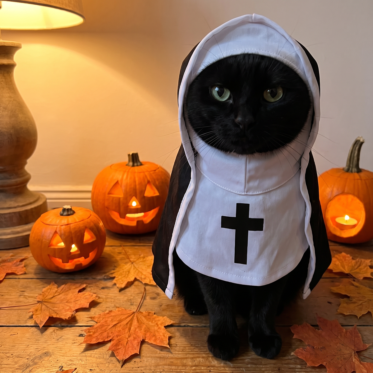 Disfraz de Monja para Gatos · Halloween